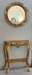 Luxury baroque mirror console gold