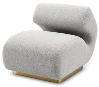 Luxury designer living room armchair gray brass