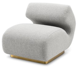 Luxury designer living room armchair gray brass