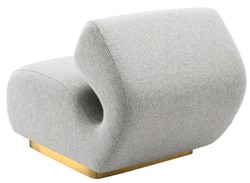 Luxury designer living room armchair gray brass