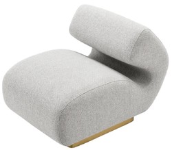 Luxury designer living room armchair gray brass