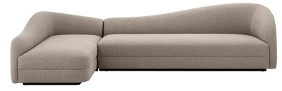 Casa Padrino Luxus Ecksofa Greige / Schwarz 320 x 190 x H. 82 cm - Wohnzimmer Sofa - Wohnzimmer Möbel - Luxus Möbel - Luxus Einrichtung - Luxus Qualität