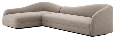 Casa Padrino Luxus Ecksofa Greige / Schwarz 320 x 190 x H. 82 cm - Wohnzimmer Sofa - Wohnzimmer Möbel - Luxus Möbel - Luxus Einrichtung - Luxus Qualität