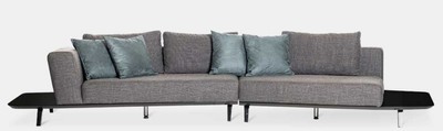 Sofá de salón curvo de lujo gris negro