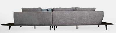 Casa Padrino Luxus Sofa Grau / Schwarz 357 x 120 x H. 65 cm - Gebogenes Wohnzimmer Sofa - Hotel Sofa - Wohnzimmer Möbel - Hotel Möbel - Luxus Möbel - Luxus Einrichtung