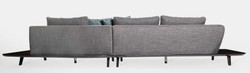 Sofá de salón curvo de lujo gris negro