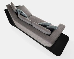 Sofá de salón curvo de lujo gris negro