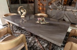 Tavolo da pranzo tavolo da cucina rettangolare di lusso grigio rame