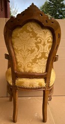 Barock Esszimmer Stuhl mit Armlehnen Gold Braun
