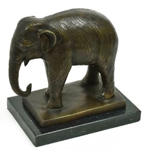 Escultura figura decorativa de bronce de lujo elefante bronce antiguo negro