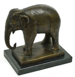 Luxus Bronze Deko Skulptur Figur Elefant Antik Bronze Schwarz