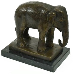Luxus Bronze Deko Skulptur Figur Elefant Antik Bronze Schwarz