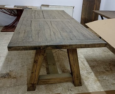 Casa Padrino table à manger de style campagnard gris rustique 220 x 100 x H. 77 cm - Table de cuisine rustique - Meubles de salle à manger rustique - Meubles de salle à manger de style campagnard