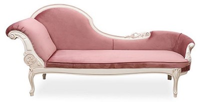 Magnificent luxury baroque chaise longue pink cream