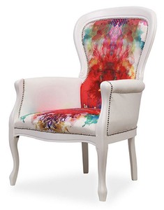 Poltrona da salotto barocco di lusso multicolore bianco