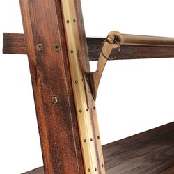Armadio scaffale in legno massello in stile vintage di lusso marrone scuro ottone