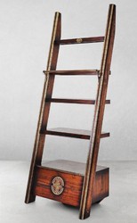 Armario estante de madera maciza de estilo vintage de lujo marrón oscuro latón