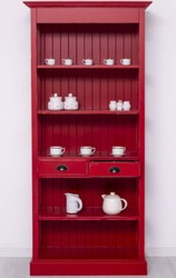 Landhausstil Shabby Chic Massivholz Esszimmer Schrank Antik Rot