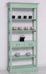 Landhausstil Massivholz Esszimmer Schrank Mintgrün Weiß