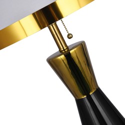 Luxus Keramik Tischleuchte Schwarz Gold Weiß