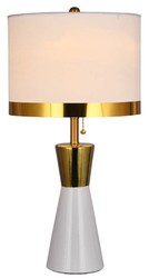 Lámpara de mesa de cerámica de lujo blanco oro blanco