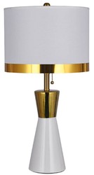 Lámpara de mesa de cerámica de lujo blanco oro blanco