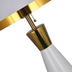 Lámpara de mesa de cerámica de lujo blanco oro blanco