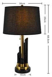 Luxury marble table lamp black gold
