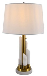Lámpara de mesa de mármol de lujo blanco oro