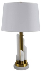Lámpara de mesa de mármol de lujo blanco oro