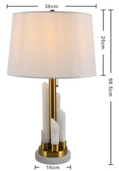 Lámpara de mesa de mármol de lujo blanco oro
