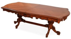 Mesa de comedor extensible de madera maciza barroco de lujo marrón