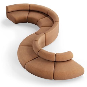 Casa Padrino luxury sofa brown 590 x 340 x H. 72 cm - Curved modular 8-piece sofa - Hotel sofa - Living room furniture - Hotel furniture - Luxury furniture