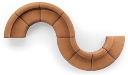 Casa Padrino canapé de luxe marron 590 x 340 x H. 72 cm - Canapé modulable incurvé 8 pièces - Canapé d'hôtel - Meuble de salon - Meuble d'hôtel - Meuble de luxe
