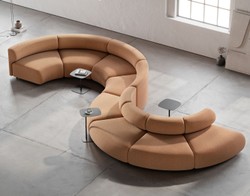 Casa Padrino canapé de luxe marron 590 x 340 x H. 72 cm - Canapé modulable incurvé 8 pièces - Canapé d'hôtel - Meuble de salon - Meuble d'hôtel - Meuble de luxe