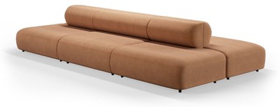 Casa Padrino luxury sofa brown 360 x 180 x H. 72 cm - Modular 6-piece hotel sofa - Living room sofa - Living room furniture - Hotel furniture - Luxury furniture