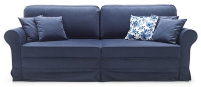 Casa Padrino luxury sofa blue 239 x 110 x H. 90 cm - Living room sofa with sleeping function - Living room furniture - Luxury furniture - Luxury interior