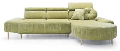 Luxury living room corner sofa green brass