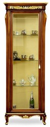 Prunkvolle Luxus Barock Massivholz Vitrine Braun Gold