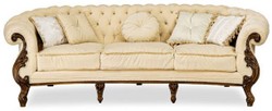 Prunkvolles Luxus Barock Wohnzimmer Set Creme Braun