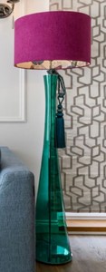 Luxus Glas Stehleuchte mit Lampenschirm Grün Lila