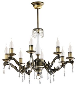 Casa Padrino lustre baroque de luxe en cristal laiton avec patine Ø 60 x H. 63 cm - Magnifique lustre de salon de style baroque - Noble & magnifique