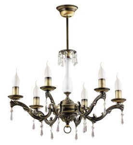 Casa Padrino lustre baroque de luxe en cristal laiton avec patine Ø 60 x H. 63 cm - Lustre de salon rond de style baroque - Noble & magnifique