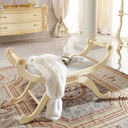 Casa Padrino banc baroque de luxe crème / or / gris - Banc de style baroque fait main - Meuble baroque italien - Meuble de luxe de style baroque - Qualité de luxe - Fabriqué en Italie