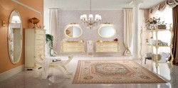 Casa Padrino banc baroque de luxe crème / or / gris - Banc de style baroque fait main - Meuble baroque italien - Meuble de luxe de style baroque - Qualité de luxe - Fabriqué en Italie