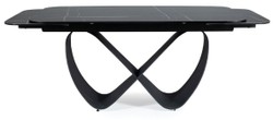 Casa Padrino table à manger de luxe noir / noir mat 160-240 x 95 x H. 76 cm - Table de cuisine extensible avec plateau en vitrocéramique trempé - Meuble de salle à manger de luxe