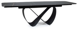 Casa Padrino table à manger de luxe noir / noir mat 160-240 x 95 x H. 76 cm - Table de cuisine extensible avec plateau en vitrocéramique trempé - Meuble de salle à manger de luxe