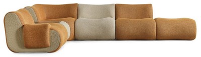Casa Padrino Luxus Ecksofa Braun / Creme / Grau 340 x 232 x H. 72 cm - Modulares 6 Teiliges Wohnzimmer Sofa - Hotel Sofa - Wohnzimmer Möbel - Hotel Möbel - Luxus Möbel