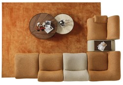 Casa Padrino sofá esquinero de lujo marrón / crema / gris 340 x 232 x A. 72 cm - Sofá modular de salón de 6 piezas - Sofá de hotel - Muebles de salón - Muebles de hotel - Muebles de lujo