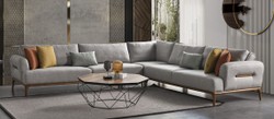 Casa Padrino luxury corner sofa with adjustable backrests gray / brown 325 x 295 x H. 97 cm - Living room sofa with sleeping function - Living room furniture - Luxury furniture